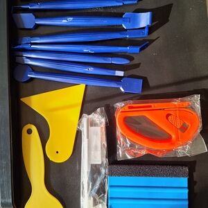 Blue and Yellow Car Wrap Tool Kit